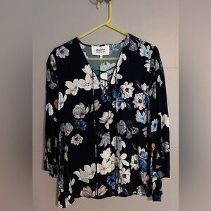 Blue Blouse with Flowers